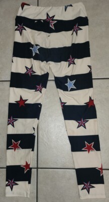 Legging LuLaRoe Americana OS - Étoiles Sur Fond Bleu - Neuf Avec étiquettes