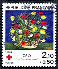 TIMBRE  FRANCE  OBLITERE N° 2345   CROIX ROUGE  1984 LA CORBEILLE ROSE
