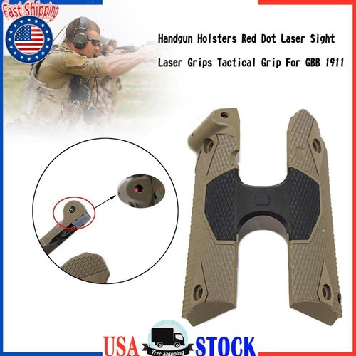 Pistol 1911 Tactical Laser Grip Handgrip Red Dot Laser Sight Hunting Brown
