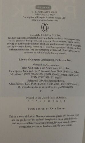 C J BOX TWO-PACK WOLF PACK & OFF THE GRID-BOTH HARD COVERS & DJ-Both 1st/1st-VG - Picture 3 of 4