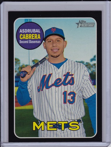 Asdrubal Cabrera 2018 Topps Heritage High Number Black Border /50 Mets