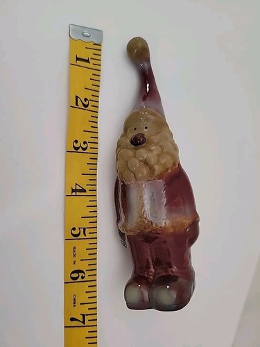 Rustic Santa Glazed Pottery Figurine Decor Unique Christmas 6" - Picture 8 of 9