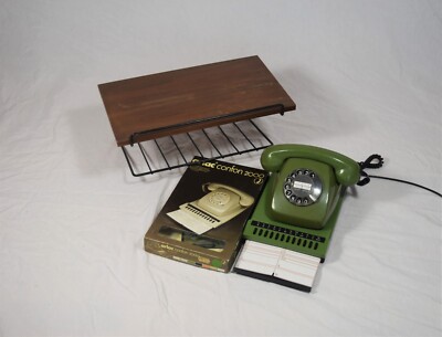 60er Wandregal  Set Telefontisch mit Wählscheibe FetAp 611-2 Arlac confon 2000