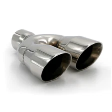 2.25" IN 3'' OUT 9.25'' Length Stainless Steel Exhaust Dual Pipe Tip