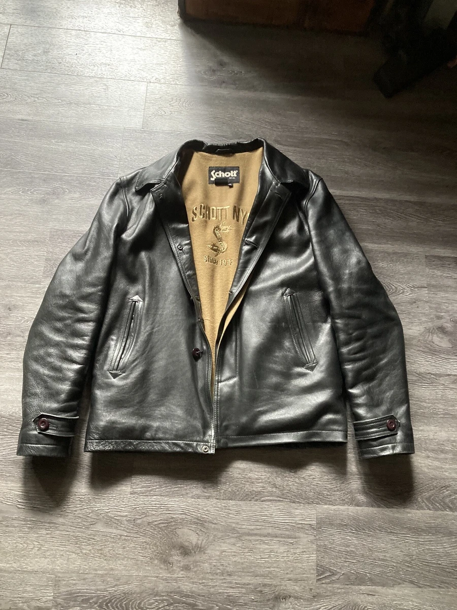 manteau veste 3 4 cuir SCHOTT vintage made in USA taille XL en