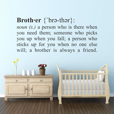 Bruder Definition Wörterbuch Stil Wandaufkleber Abziehbild Zitat Jungen Schlafzimmer Vinyl