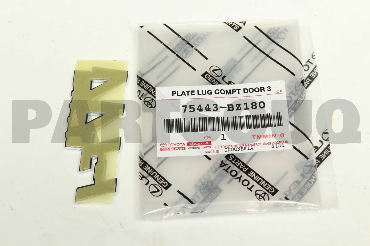 75443BZ180 Genuine Toyota PLATE, LUGGAGE COMPT 75443-BZ180 | eBay