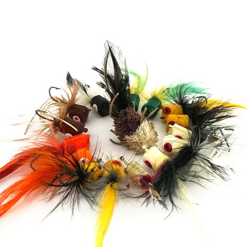 Lotto di 17 esche da pesca fly popper vintage.  Spedizione in tutto il mondo - Foto 2 di 8