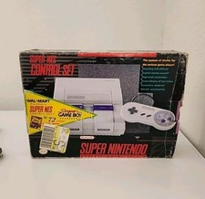 Outer Box with Styrofoam Manuals Cords Super Nintendo SNES NO System All You See