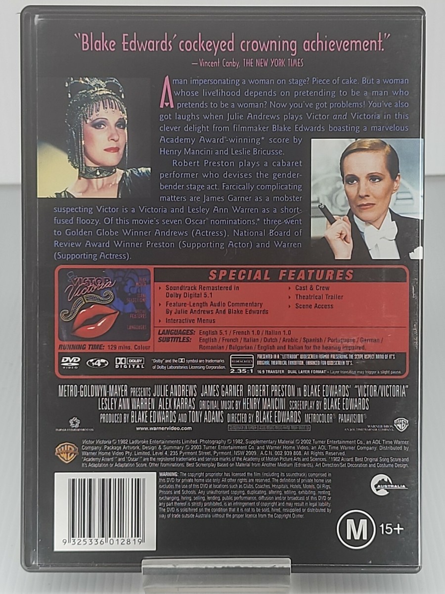 Victor Victoria DVD Julie Andrews, James Garner Robert Preston