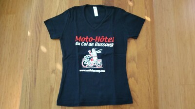 V-Shirt T-Shirt Damen Frauen Motorrad ROUTE FR 66 Vosges-Alsace Moto Hotel GR.S