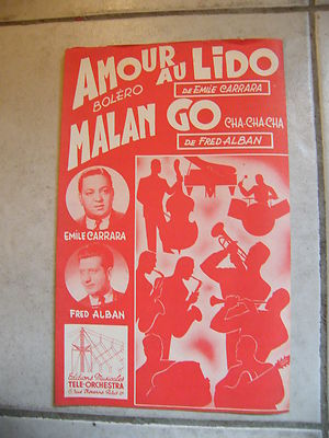 Partition Amour au lido Emile Carrara Malan Go Fred Alban