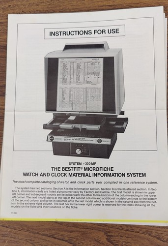 Cataloghi ricambi orologi Bestfit Microfiche Seiko Omega Rolex Tudor + pagine anni 100 - Foto 14 di 15