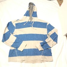 Light Blue and white striped hoodie