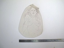 vtg 1960s 70s Tattoo Flash acetate stencil Stripper Girl v2 WMN3