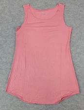 LOGO Layers Tunic Tank Top by Lori Goldstein Sleeveless Petal Pink Womens MP NWT
