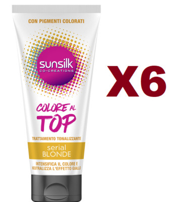 6 STÜCK SUNSILK TONISIERENDE BEHANDLUNG TOP FARBE SERIAL BLONDE 180ML
