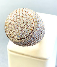 14K Men  s Large Round 10 Carat Diamond Cluster Ring, Size 10