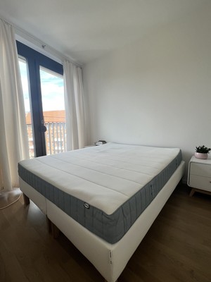 king-size bed / mattress, wooden bed frame & cover For Sale (bulk Sale)