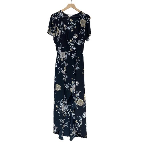 Candie’s Floral Romper Juniors Size Large Long Skirt with Shorts Black Floral