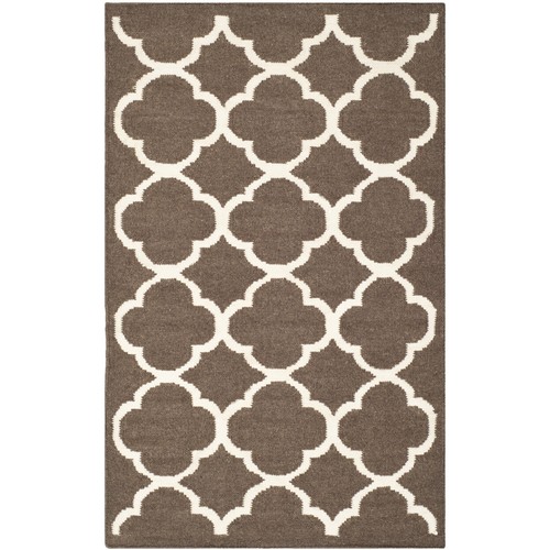 SAFAVIEH Dhurries DHU627C Handwoven Brown / Ivory Rug - Picture 10 of 21