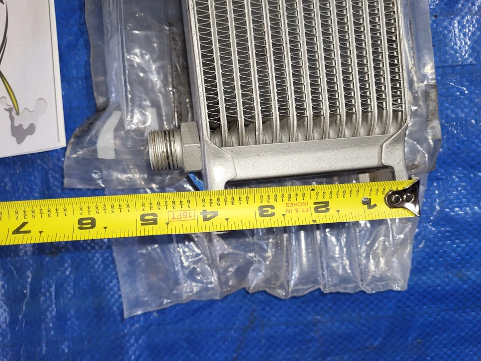 Universal Aluminum Engine Oil Cooler Silver stock#H - Image 3 of 4