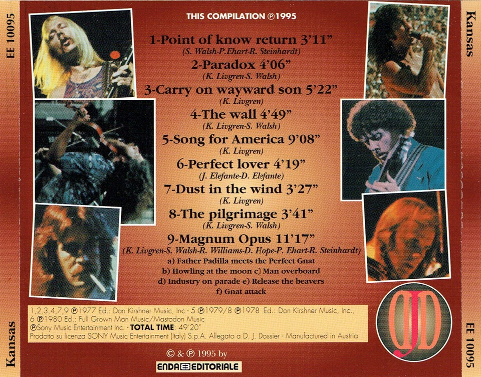 (CD) Kansas  – Kansas - Dust In The Wind, Carry On Wayward Son, Song For America - Bild 2 von 2