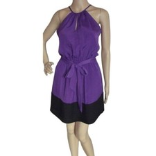 EXPRESS X-Small Purple & Black Sleeveless Keyhole Elastic Waist Dress (XS 0-2)