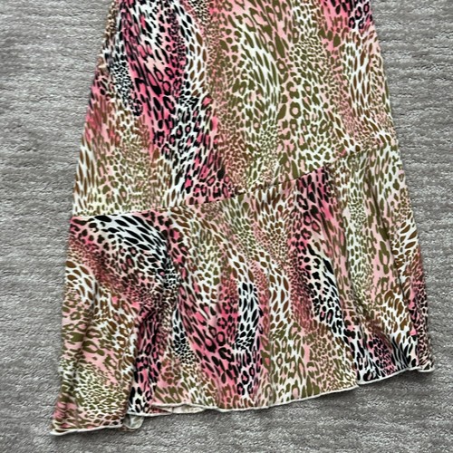 VTG Guess Dress Womens S Pink Brown Halter Animal Print Mini Slip Party Y2K - Picture 3 of 13