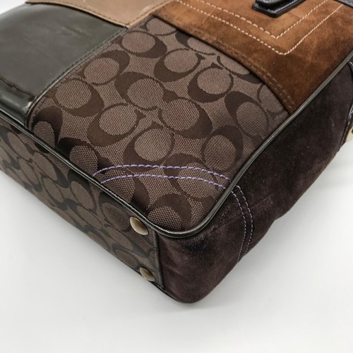 Coach Brown Signature Canvas Patchwork Bag F10432 - Picture 7 of 11