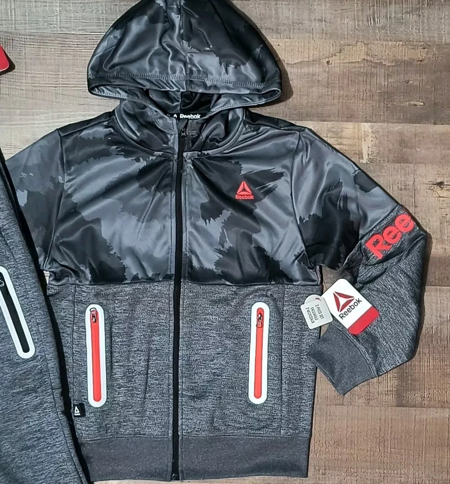 New! Boy's REEBOK Zip Up Sweatshirt and Pants Outfit Size Large 10/12 - Image 2 of 3