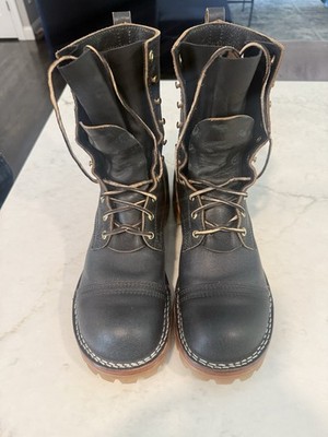 Nicks Handmade Pacific Waxed Flesh Boots Lace-Up Round Toe Men 10D 8 