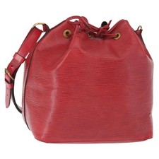 Borsa a tracolla Louis Vuitton Epi Petit Noe rossa M44107 LV originale 161223