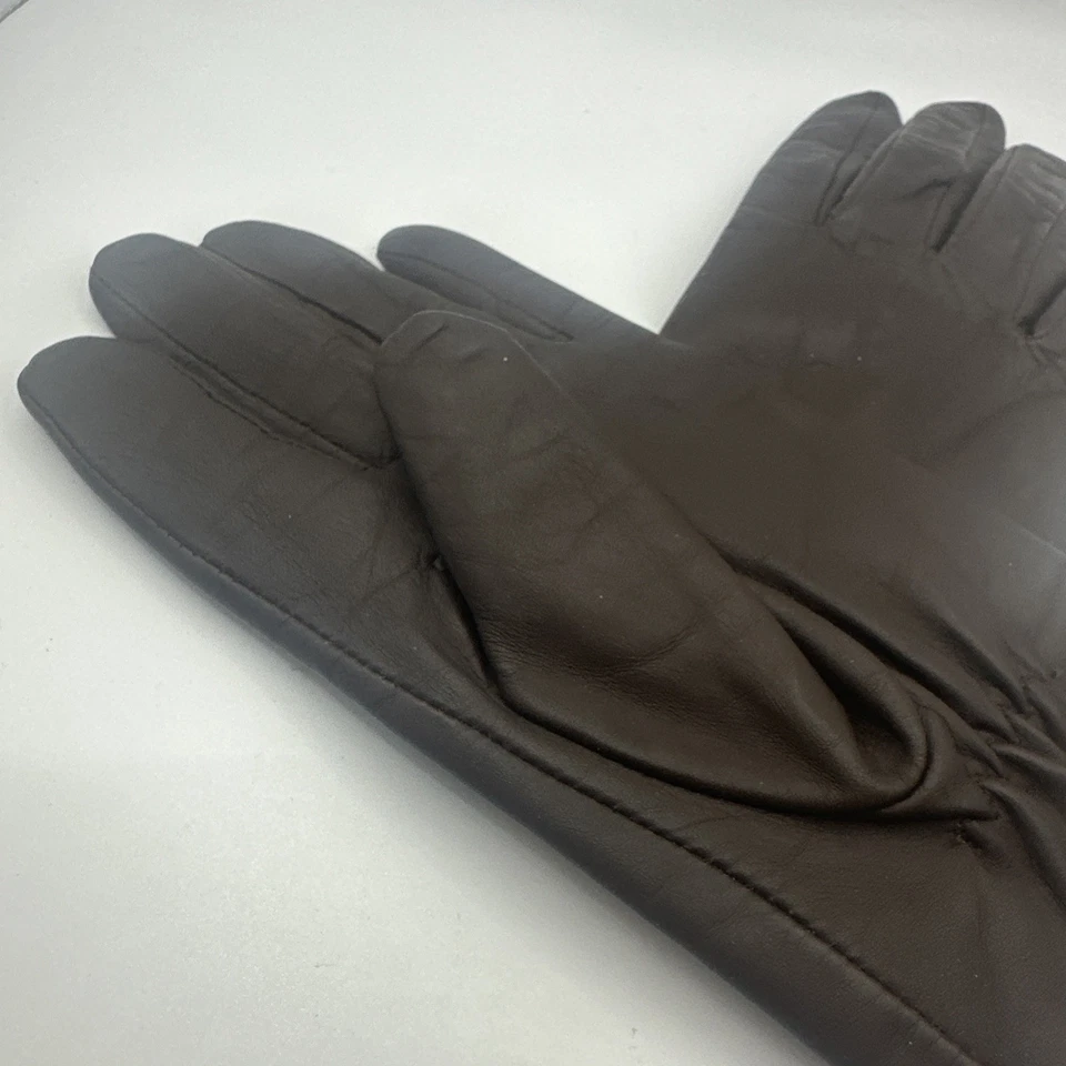 Dents Sheepskin Brown Leather Driving Gloves Small Fleece Lined - image 3 of 4