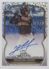 2023 Bowman Chrome Prospect Speckle Refractor Nerwilian Cedeno Cedeño Auto 1m4i