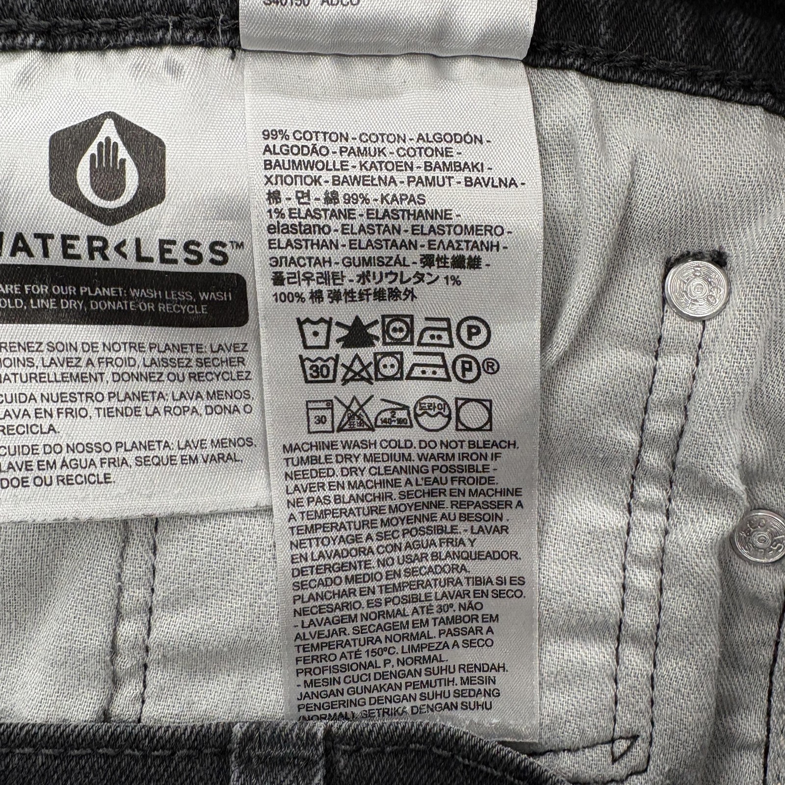 Levis 559 Relaxed Straight Jeans Mens 38x34 Black Dark Wash Stretch Denim Pants thumbnail 5