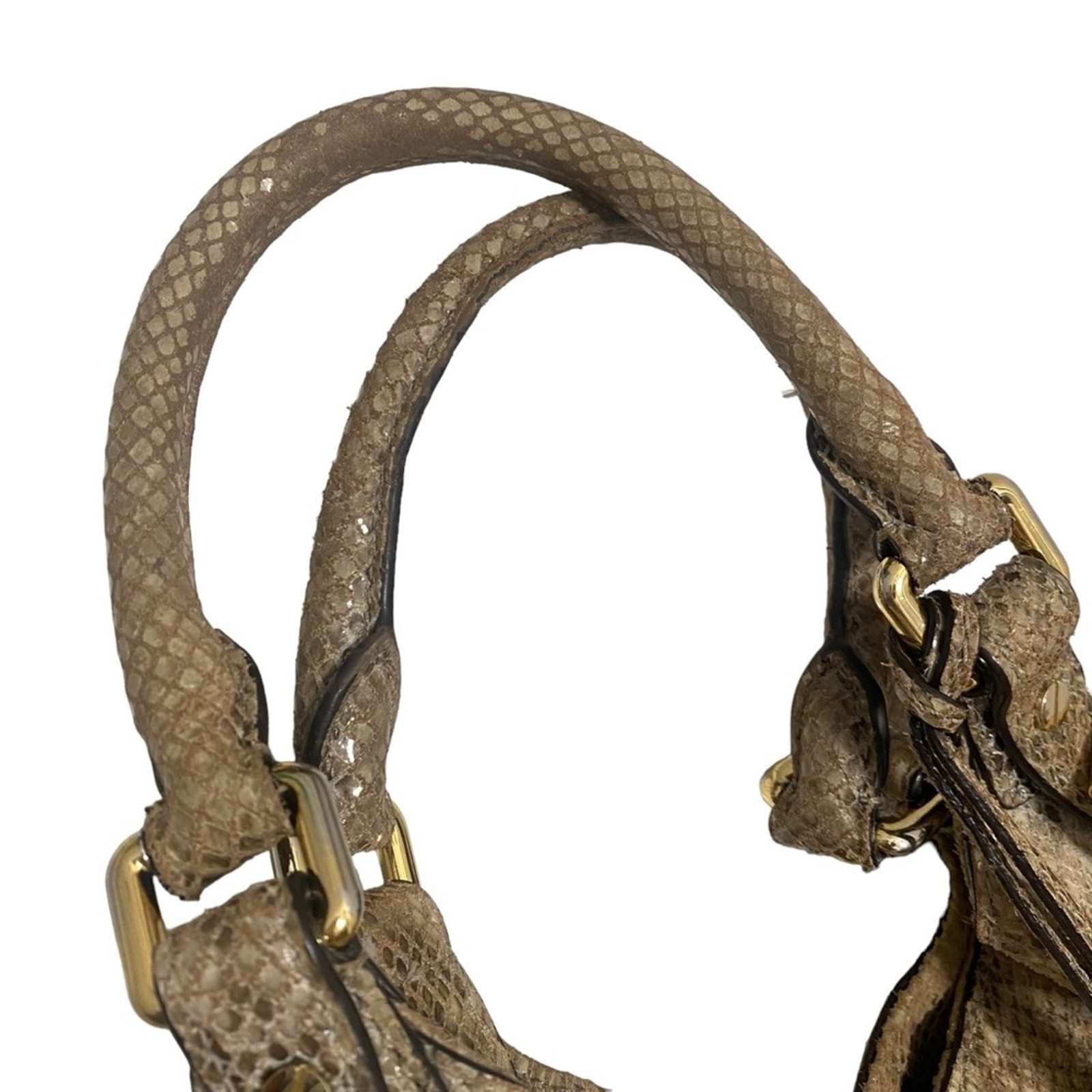 Michael Kors Beige Python Effect Leather and Sued… - image 14