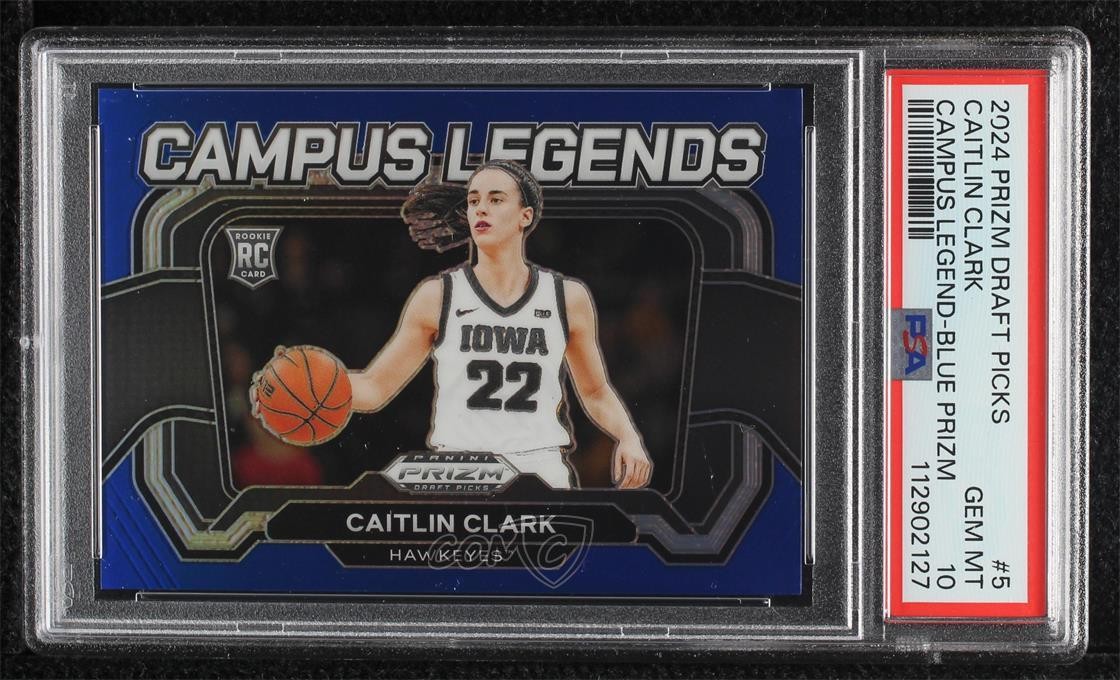 2024 Prizm Draft Picks Campus Legends Blue /199 Caitlin Clark PSA 10 GEM MT 0kb0