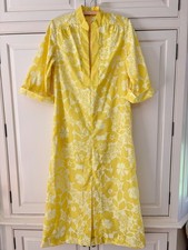 Fabulous Vintage Yellow Floral Dress/House Dress Hand Sewn