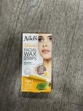Nad's Natural Facial Wax Strips For Hair Removal Vegan 30ct Easy To Use