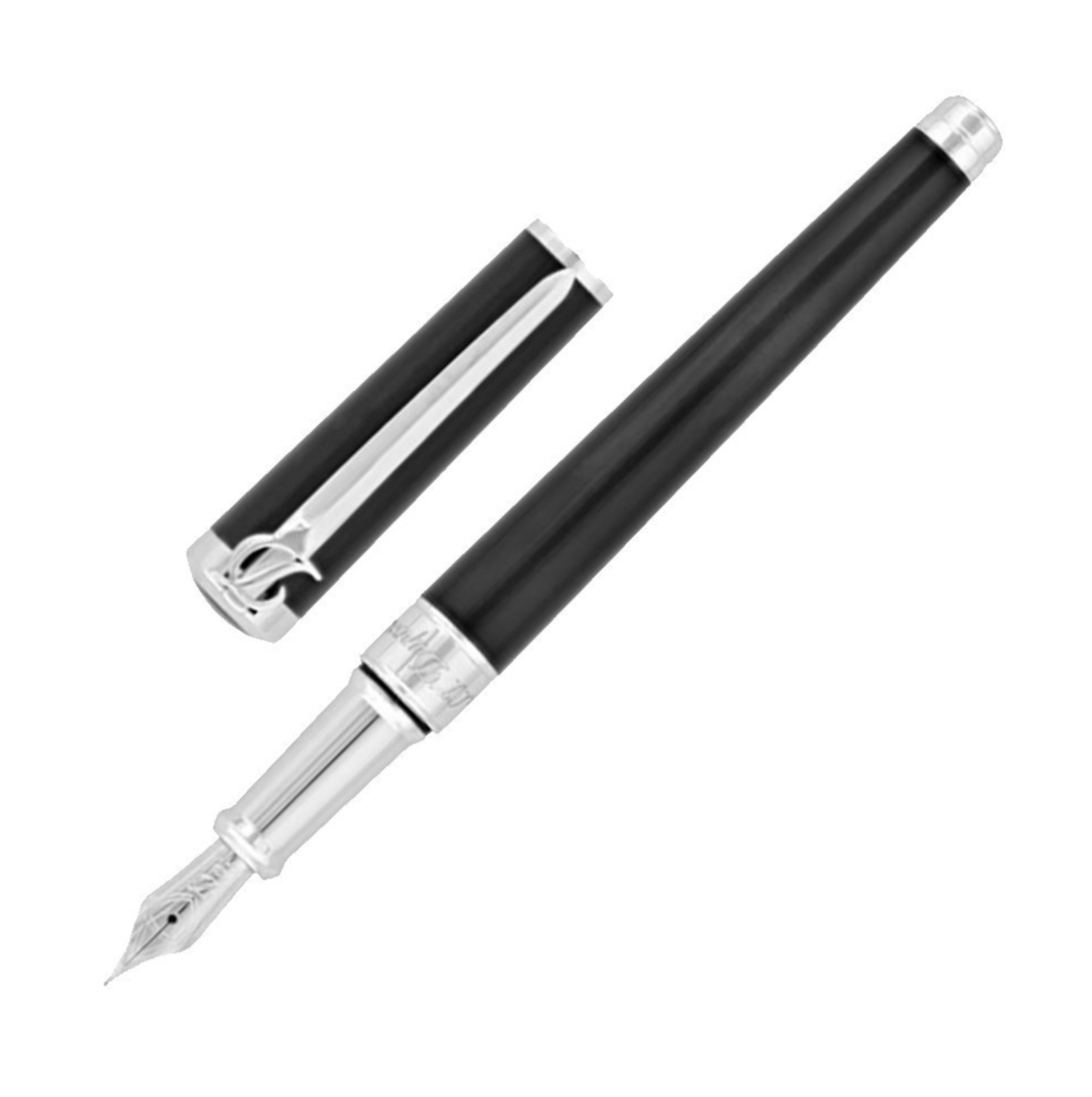 S.T. Dupont Fountain Pen, The Sword, Black Lacquer, 290102, New In