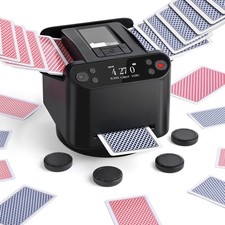 OBLITZON Kartenmischer und Austeiler 2-in-1 f&uuml;r bis zu 12 Spieler, Schwarz, 360