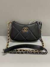 Chanel 24C 19Bag Hobo Bag Black Leather Tri-color Chain Crossbody [Duties Paid]