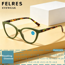 Women Cat Eye Blue Light Blocking Reading Glasses Clear Lens Presbyopic Glasses