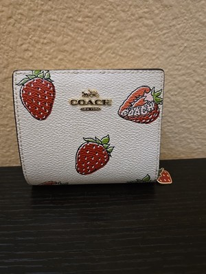 Coach CAP18 Snap Wallet With Strawberry Print | eBay