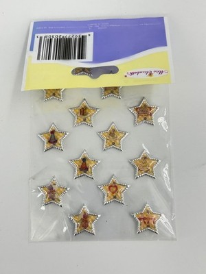 Miss Elizabeth's Puffy Star Stickers Yellow Gingham 15 Pcs