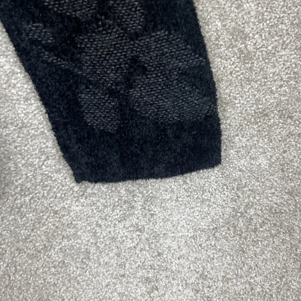 J Jill 毛衣女式大号黑色灰色花卉圆领套衫柔软针织 - 3816 — 第 2/4 张图片