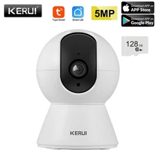 KERUI 5MP IP Camera Tuya Smart WiFi Surveillance Audio Cam CCTV 128GB Card