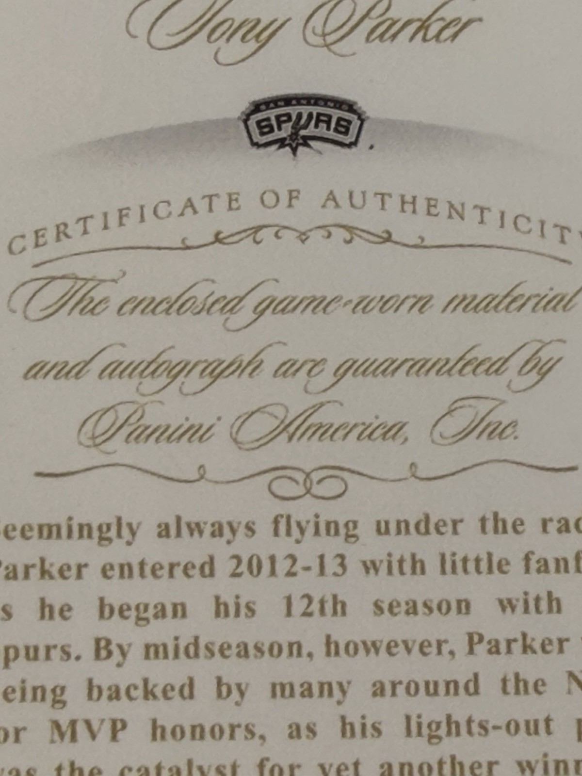2012 Panini Flawless Tony Parker SPURS Rookie Patch Autograph 04/25 PSA 8 AUTO 9 view 6