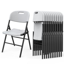 Plastic Folding Chairs 10PCS, Stackable for Garden Patio Wedding Party Chair